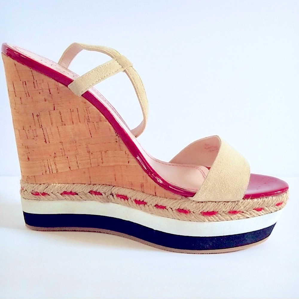 NEW plenty by tracy reese Tess leather wedge sandals - Picture 1 of 7